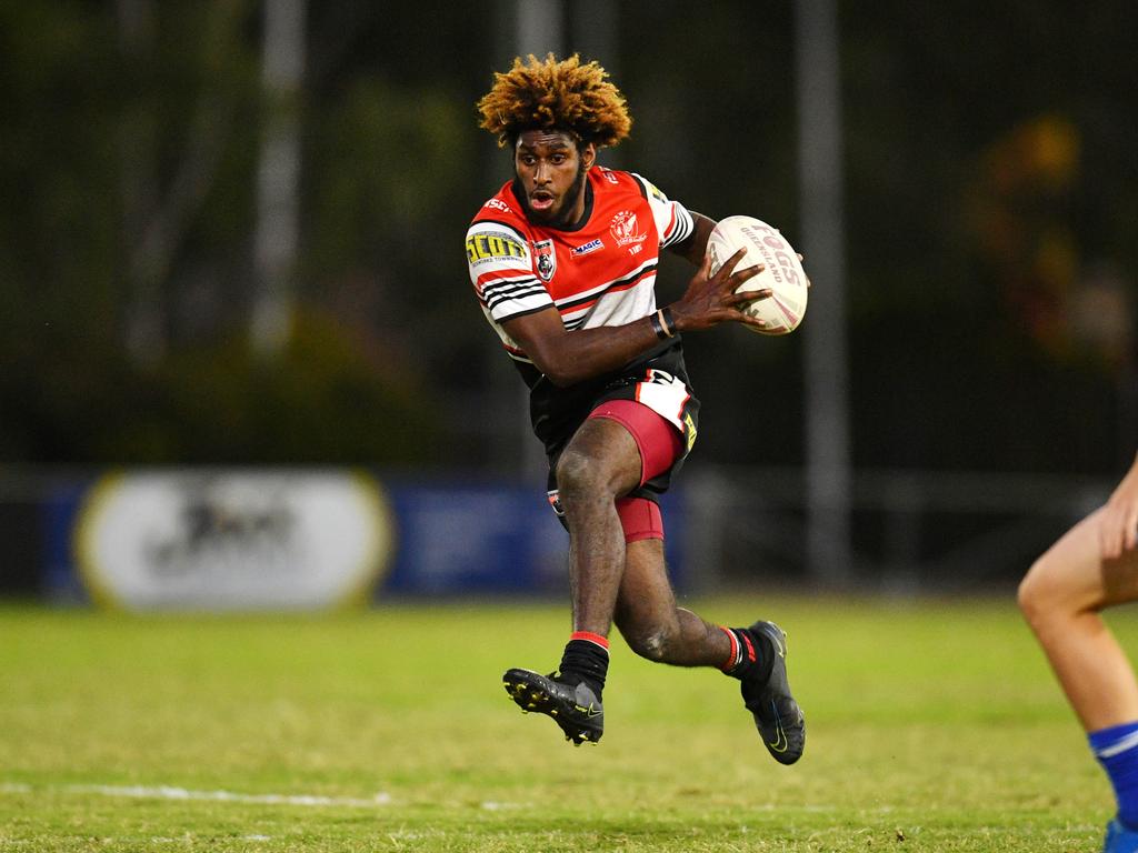 Dudley Dotoi. Aaron Payne Cup; Kirwan State High School Vs Ignatius Park College at Jack Manski Oval. Picture: Alix Sweeney