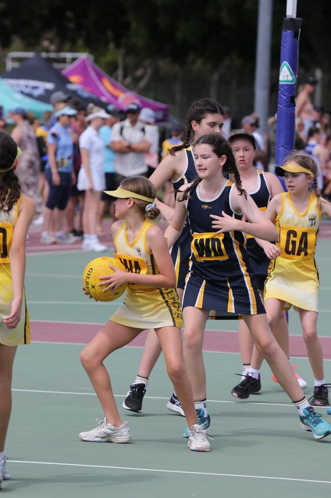 The Netball Qld Primary Schools Cup grand finals are being held at the Hinterland District Netball Association at Mudgeeraba. Picture: Mike Batterham.