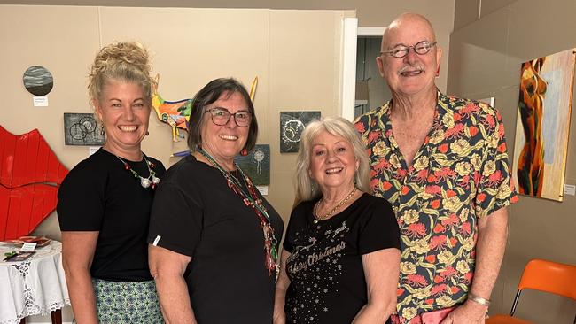 Tracey Allen, left, Lindy Worgan, Susan Hughes, and Trevor Thomas at the Kyogle Arts Inc. exhibition in the old IGA building on Summerland Way, Kyogle where 20 local artists are showcasing their work up until January 11.