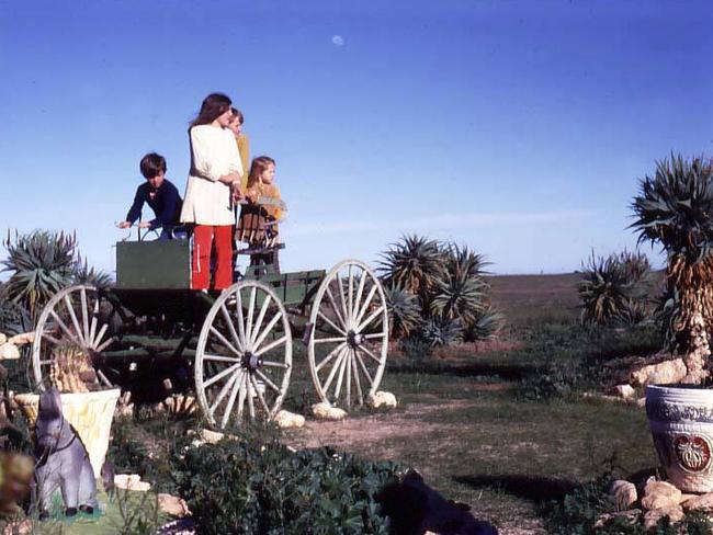 Kids at the Arizone Cactus Ranch Garden about 5km north of Windsor.