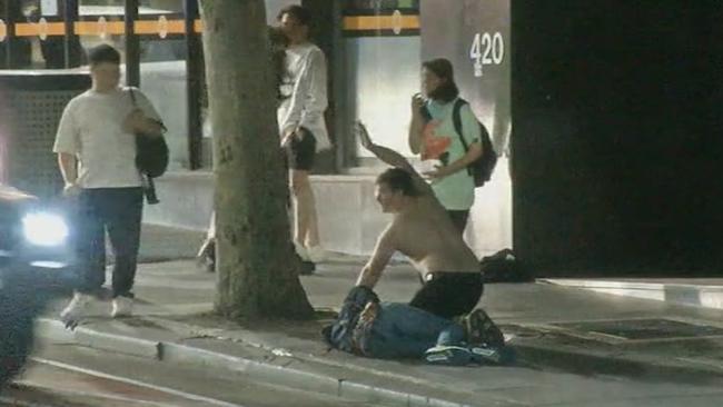 The father and son fled while bystanders rushed to provide first aid to Mr Kim. Picture: Supplied