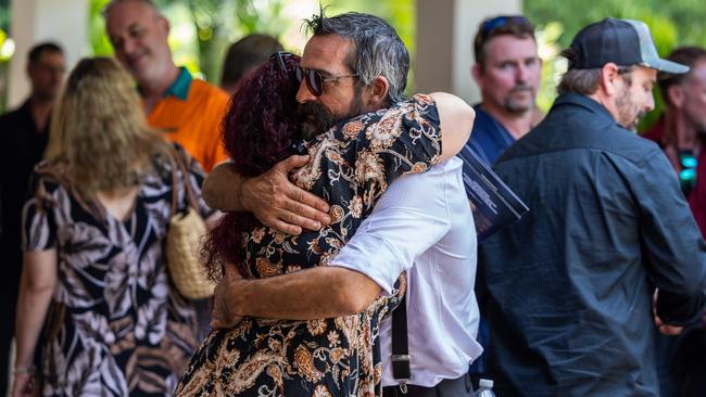 Hundreds attended the funeral service for Nightcliff Friendly Grocer owner Linford Feick on Wednesday, May 7 at Resthaven Chapel. Picture: Pema Tamang Pakhrin