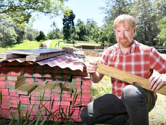 Overland Design and Construct owner Andrew Webb at a sustainable home he was building at Tanawha. Picture: Patrick Woods.