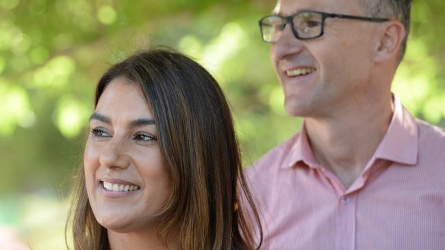 Greens' Northcote candidate Lidia Thorpe with Victorian senator Richard Di Natale.