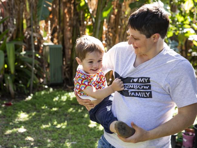 Roy, 38, and Jack, 18 months. Picture: Mark Cranitch.