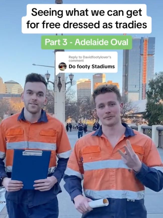 Aussie and Patto at an Adelaide Crows game: