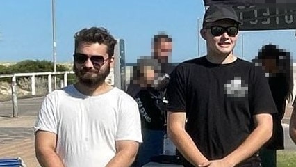 Pay, left, at an SA Men’s Health Club event alongside alleged fellow member Cameron Brodie-Hall. Picture: Facebook