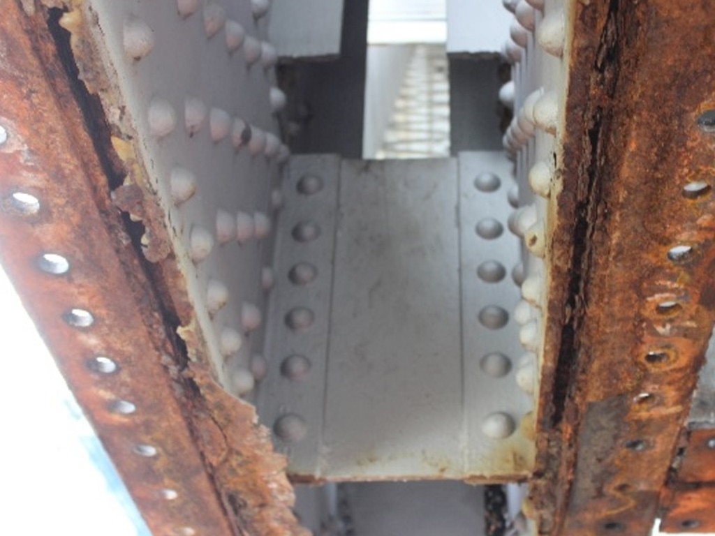 The bridge is being eaten away by rust and salt air corrosion. Picture: Brisbane City Council