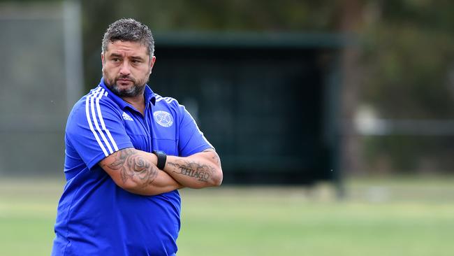 Soccer: Moreland United v Essendon United. Moreland United coach Leo Malik. Picture: Josie Hayden