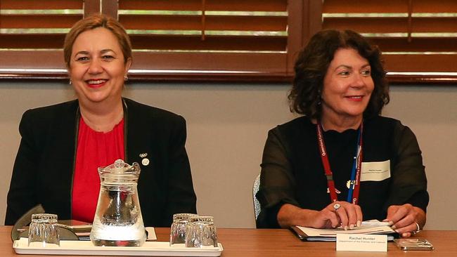 Premier Annastacia Palaszczuk (left) with Rachel Hunter