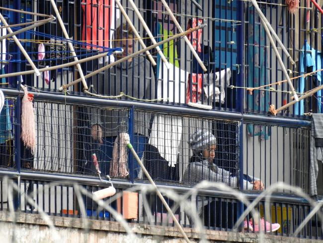 Cassandra Sainsbury pictured today inside the notorious El Buen Pastor women's prison in Bogota, Colombia. Picture: Nathan Edwards