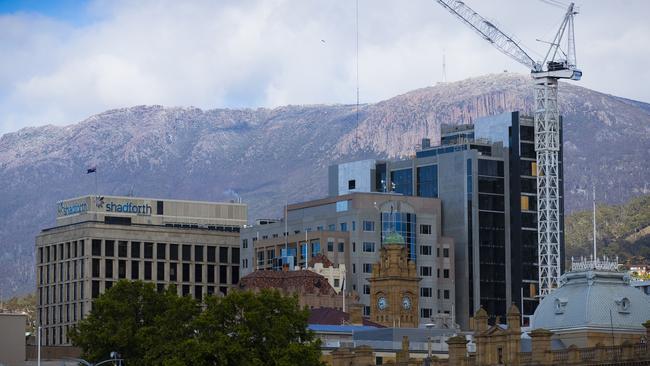 The soon to be Movenpick hotel under construction in Elizabeth St, Hobart. Picture: RICHARD JUPE