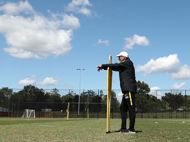 SYDNEY, AUSTRALIA - NOVEMBER 08:  Wanderers coach Markus Babbel looks on during a Western Sydney Wanderers A-League training session at Wanderers Training Field on November 8, 2018 in Sydney, Australia.  (Photo by Mark Metcalfe/Getty Images)