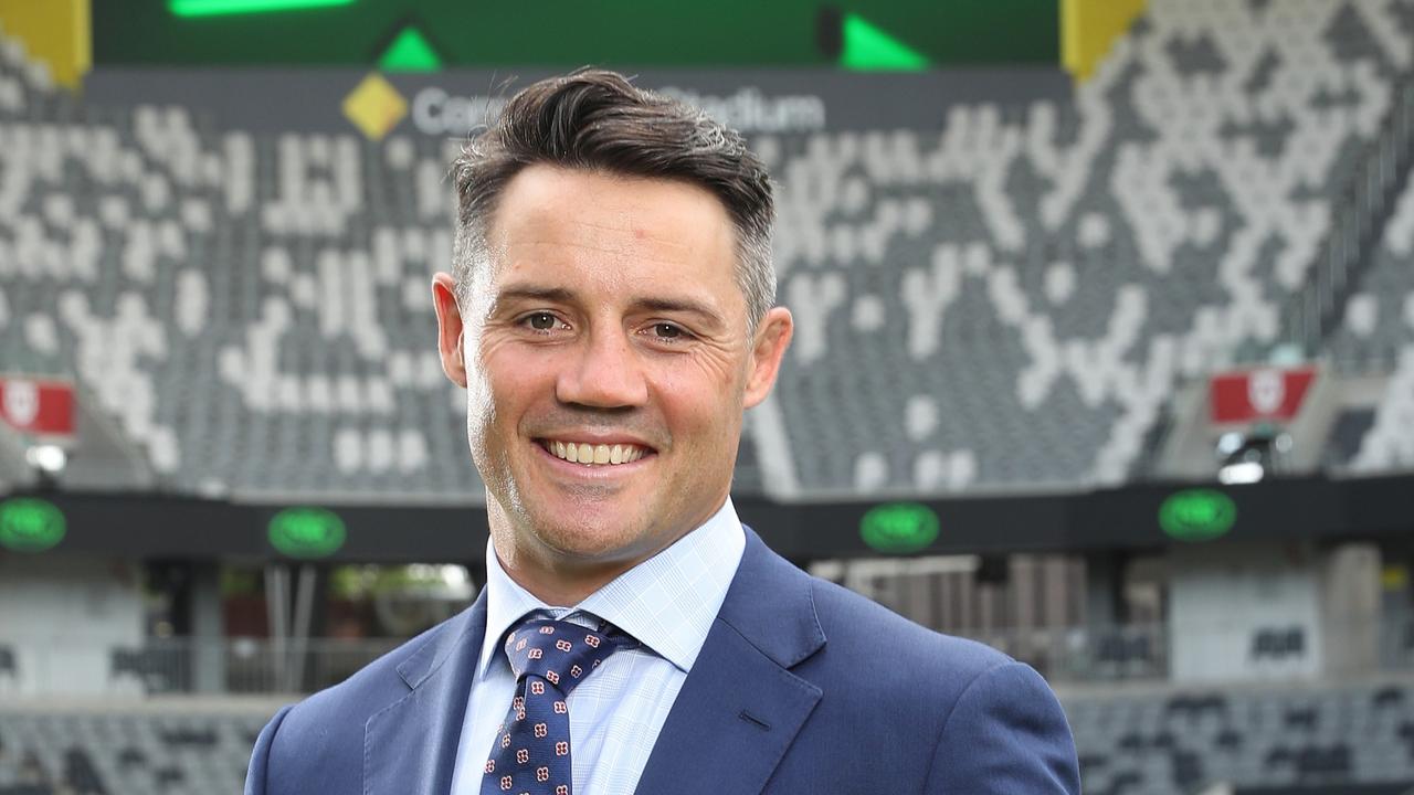 Cooper Cronk at the Fox League launch for season 2022 at Comm Bank Stadium, Sydney. Photo: Fox Sports / Brett Costello