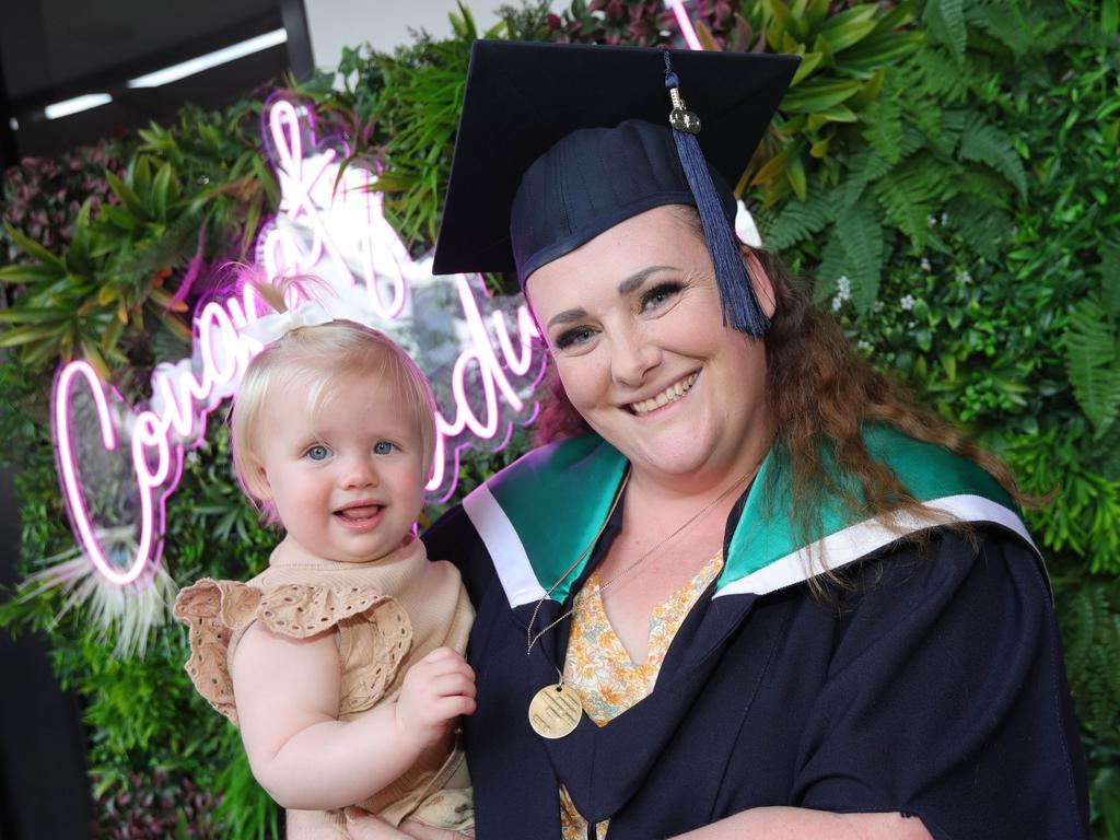 Graduate Grace Hart-Davies with daughter Amelia, 1. Picture: Mark Wilson