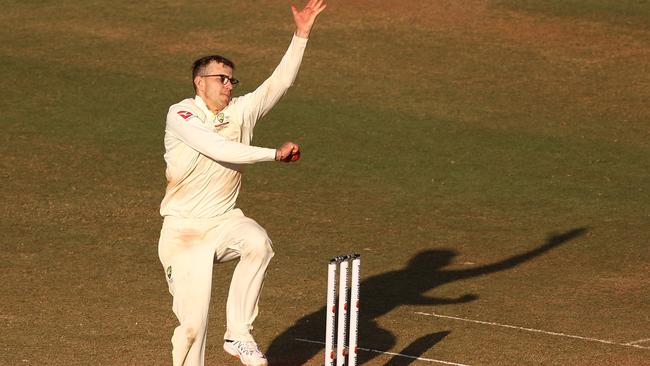 Todd Murphy was handed the second new ball ahead of senior bowling partner Nathan Lyon. Picture: Robert Cianflone/Getty Images