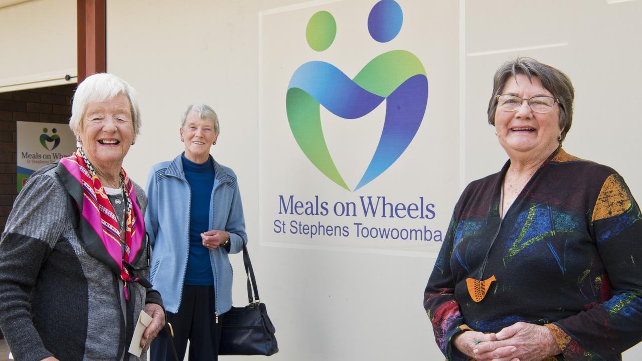 (From left) Toowoomba Meals on Wheels volunteers, Lillian Fisher, Lola Jeffrey and Sue Tyson celebrated 60 years of the organisation in the region in 2020.