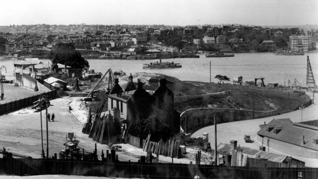 Dawes Point looking north prior to construction of the Sydney Harbour Bridge in 1925. Picture: RTA Archives.