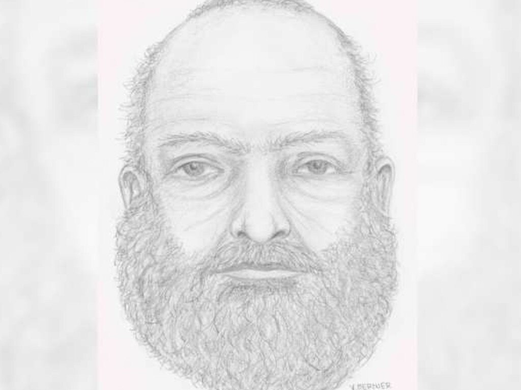 Police have released a sketch of the unidentified man found dead two kilometres from McLeod and Schmegelsky's abandoned burning truck. Picture: RCMP