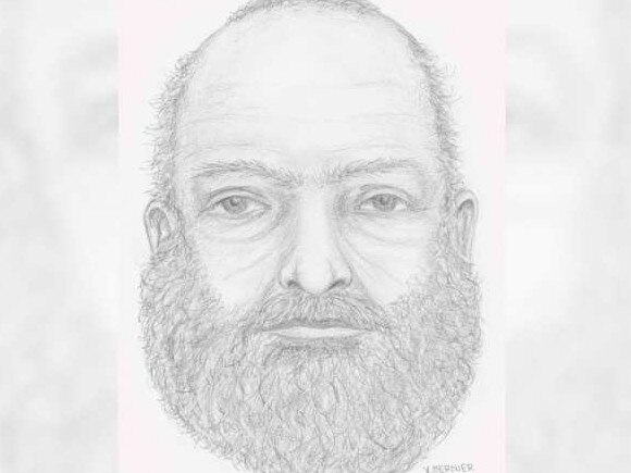 Police have released a sketch of the unidentified man found dead two kilometres from McLeod and Schmegelsky's abandoned burning truck. Picture: RCMP