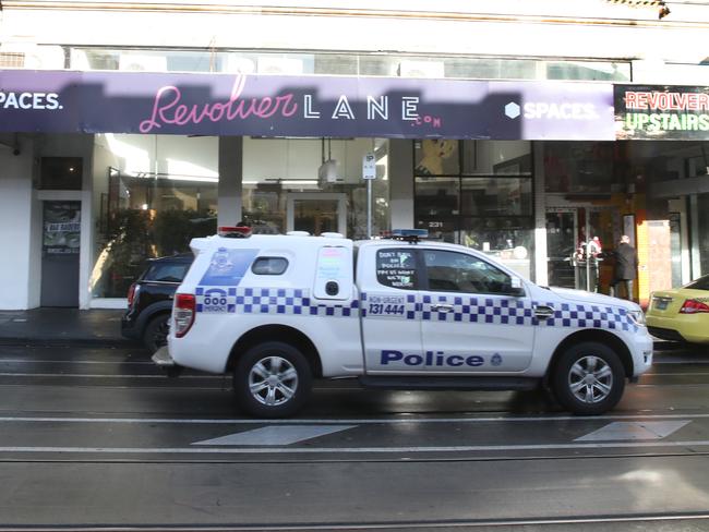 Police attend to the near-fatal stabbing on September 15. Picture: David Crosling