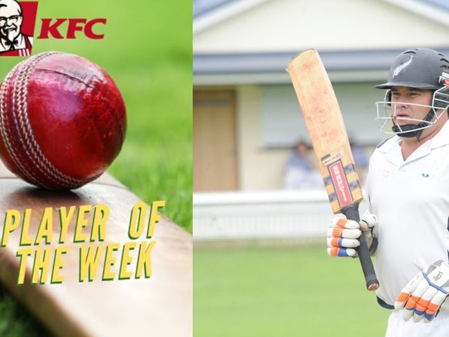 Coutts Crossing's Noel O'Connell is this week's KFC Player of the Week for his 103 not out against South Services at JJ Lawrence Turd in 2nd Grade on Saturday, 23rd January, 2021.