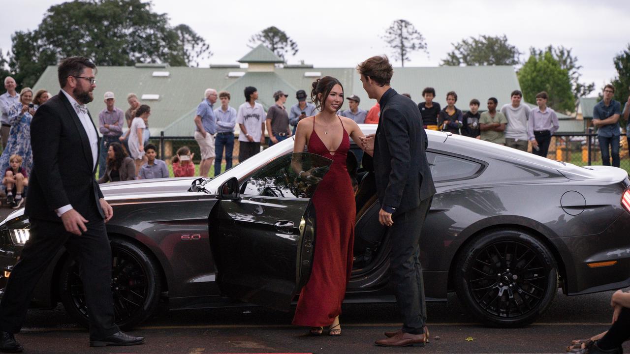 Gemma Osmond and Zander Jordaan arrive at Toowoomba Anglican School class of 2024 school formal. Friday, November 15, 2024. Picture: Christine Schindler