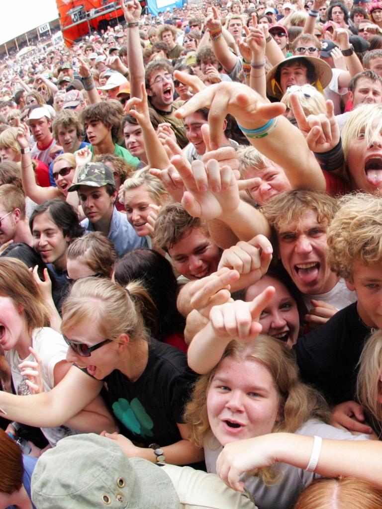 Fans rock out at The Big Day Out festival. Picture: Schmaal Tait/News Limited