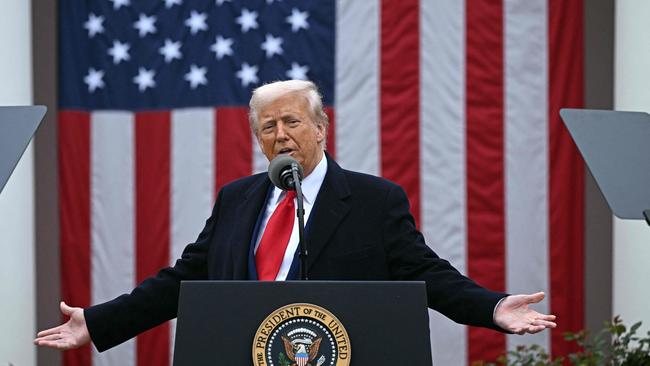 US President Donald Trump. Free-ish trade, amid so much else, won’t survive a major war or even sustained, long-term rearmament, so others must try to meet the challenges long left to the US for a modicum of peace to last. Picture: AFP