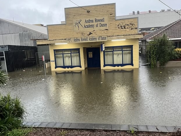 A dance school in the Taree CBD flooded. Picture: Facebook/ Mychelle Smith.
