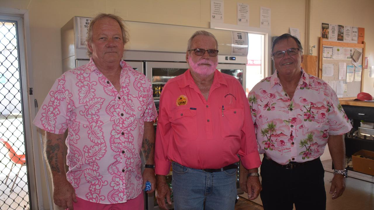 Geoff Farris, David Hunter and Wayne Charity at the Proston Pink Golf Day on Saturday, November 16. (Photo: Jessica McGrath)