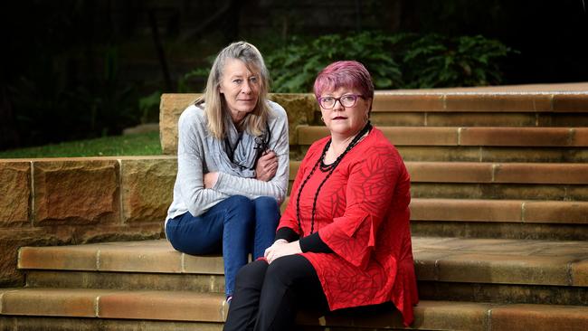 Hornsby Ku-ring-gai Women's Shelter staff (l-r) Jackie Dowling (case worker) and Sallianne McClelland (chairperson). (AAP IMAGE / Troy Snook)