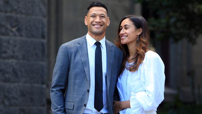 Folau and wife Maria certainly looked like they’d won. Photo: Aaron Francis