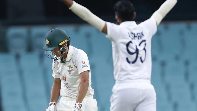 Joe Burns was dismissed for a duck against India at the SCG. Picture: Phil Hillyard