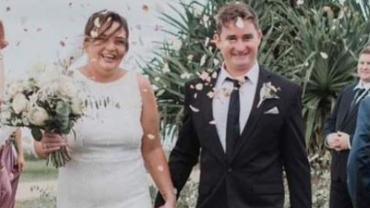 Pregnant Katie Thompson has been left shattered by the death of her husband Tim, 31, who died in a brutal white shark attack on the NSW North Coast yesterday.