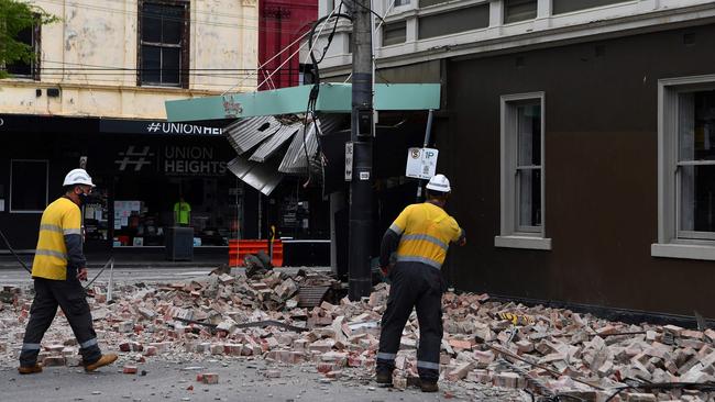 The quake was appeared to cause significant damage to at least one building in Melbourne. William West/AFP