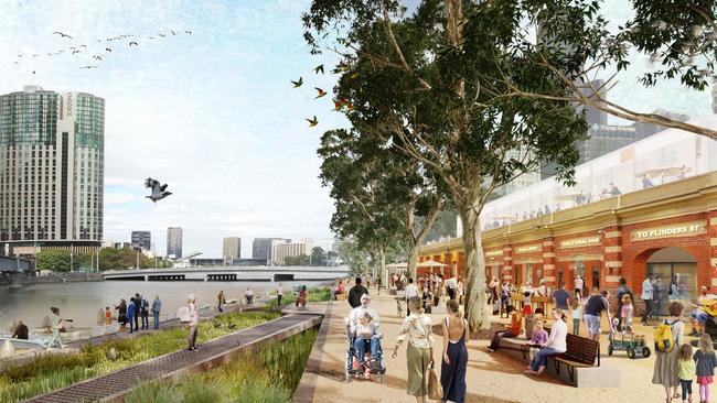 The project would activate parts of the Yarra River like Banana Alley.