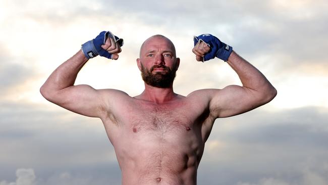 Former boxer Daniel Ammann, the Stockton tradie who once beat UFC megastar Israel Adesanya in an Auckland fight night. Picture: Damian Shaw