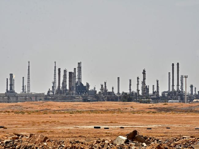 An Aramco oil facility near al-Khurj area, just south of the Saudi capital Riyadh. Picture: AFP