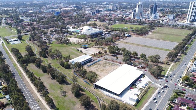 An aerial view of Woodward Park in Liverpool