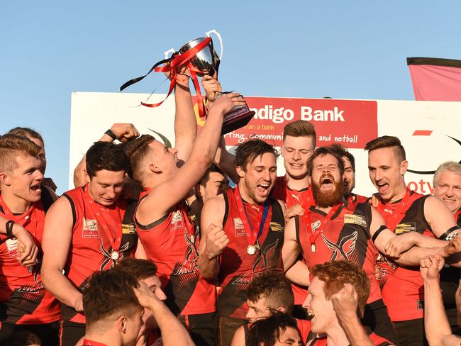 Knox celebrate winning the Grand Final. EFL (Division 2) grand final: Knox v Doncaster east