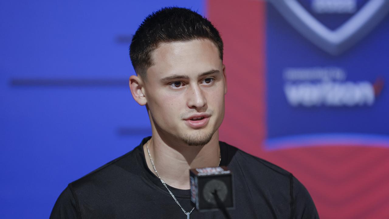 Matt Araiza at the NFL Combine. Photo by Michael Hickey/Getty Images