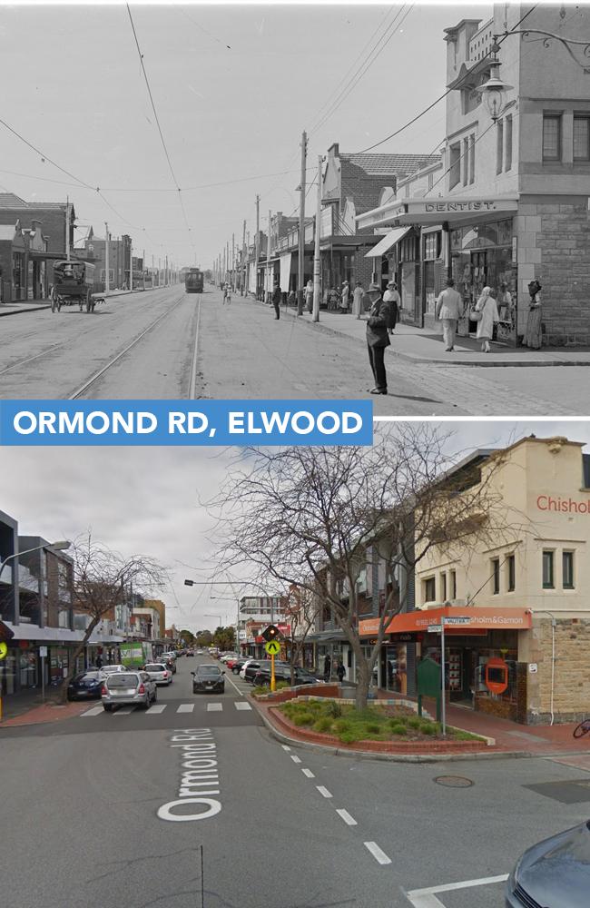 Ormond Rd, Elwood, between 1920 and 1954. Pictures: State Library of Victoria / Google