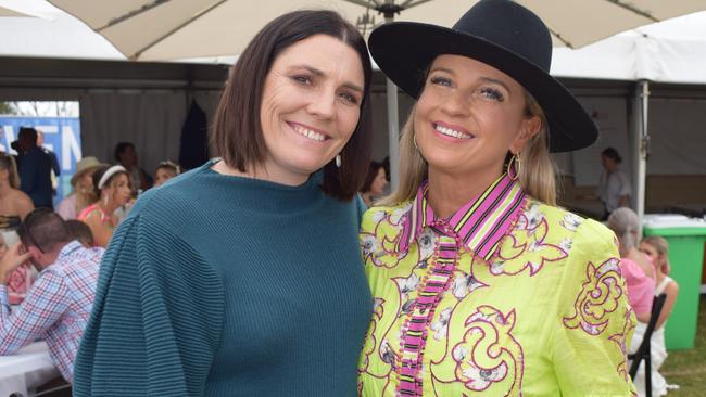 Georgina Galloway and Liz Curtis at the Rockhampton Jaguar Land Rover Pop-Up Polo on June 3, 2023. Picture: Aden Stokes