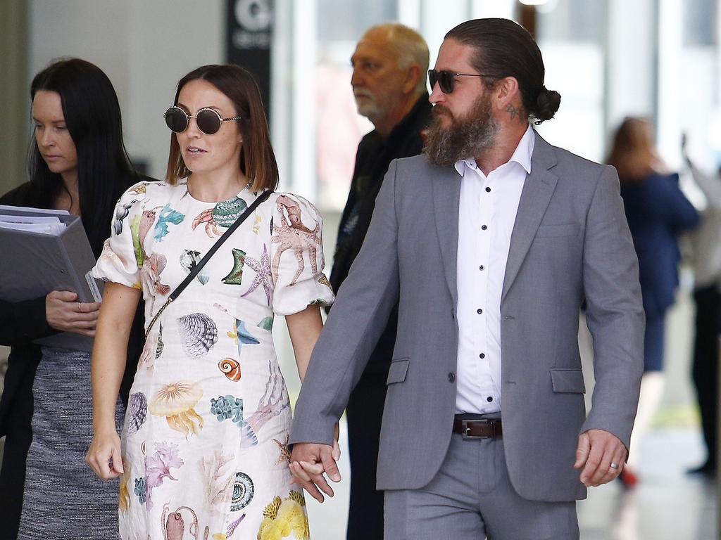 Wilkinson’s sister, Danielle Carroll and her husband Rhys Carroll. Picture: NCA NewsWire/Tertius Pickard