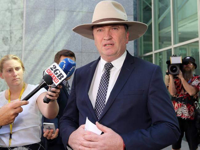 Deputy Prime Minister Barnaby Joyce addresses the media at Parliament House. Picture Gary Ramage