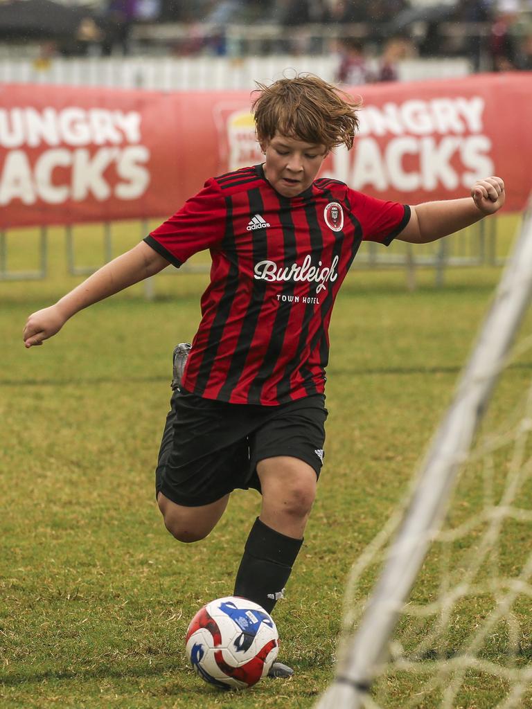 U/10Ã•s Michelton FC V Burliegh in the Premier Invitational Football Carnival at Nerang. Picture: Glenn Campbell