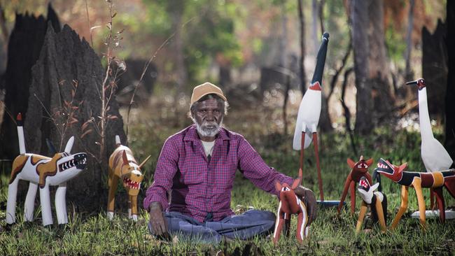 Aurukun artist Keith Wikmunea, winner of the $100,000 Telstra Art Award. Picture: Brian Cassey