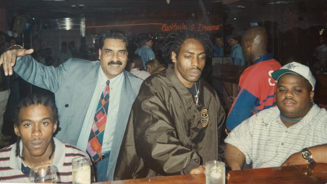 VIP host Jimmy Ozturk (second left) with Coolio (second from right) at Cocktails and Dreams nightclub.