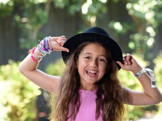 Nine-year-old Milana Bruno, who was lucky enough to hug and speak with her idol, Taylor Swift, shares the brief moment she came face-to-face with the pop super-star on Friday night. Picture: David Smith